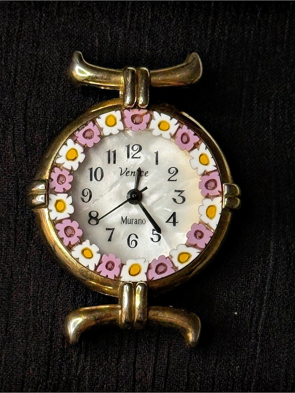From Venice, Italy! EXCELLENT WORKING CONDITION! Murano Floral Gold & Pink Watch